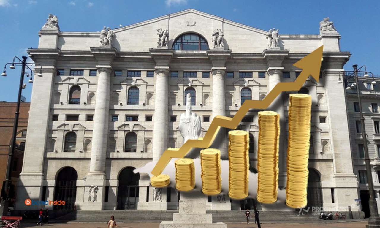 il fronte del palazzo della Borsa italiana a Piazza Affari