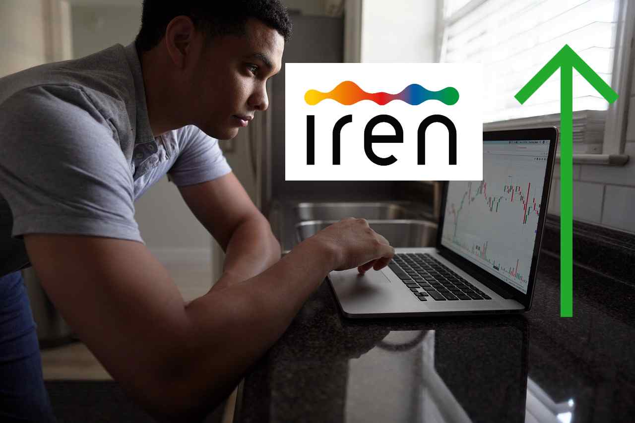 trader in azione e logo di Iren