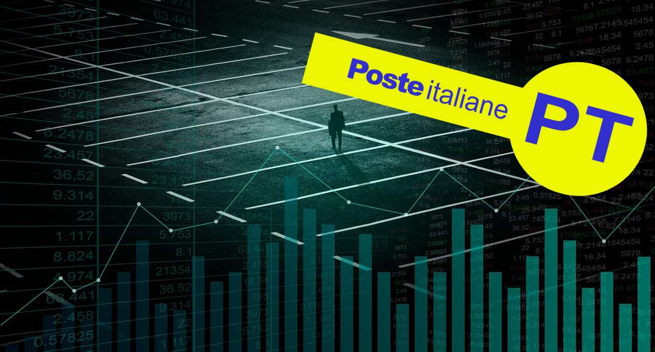 grafico di trading e logo Poste Italiane