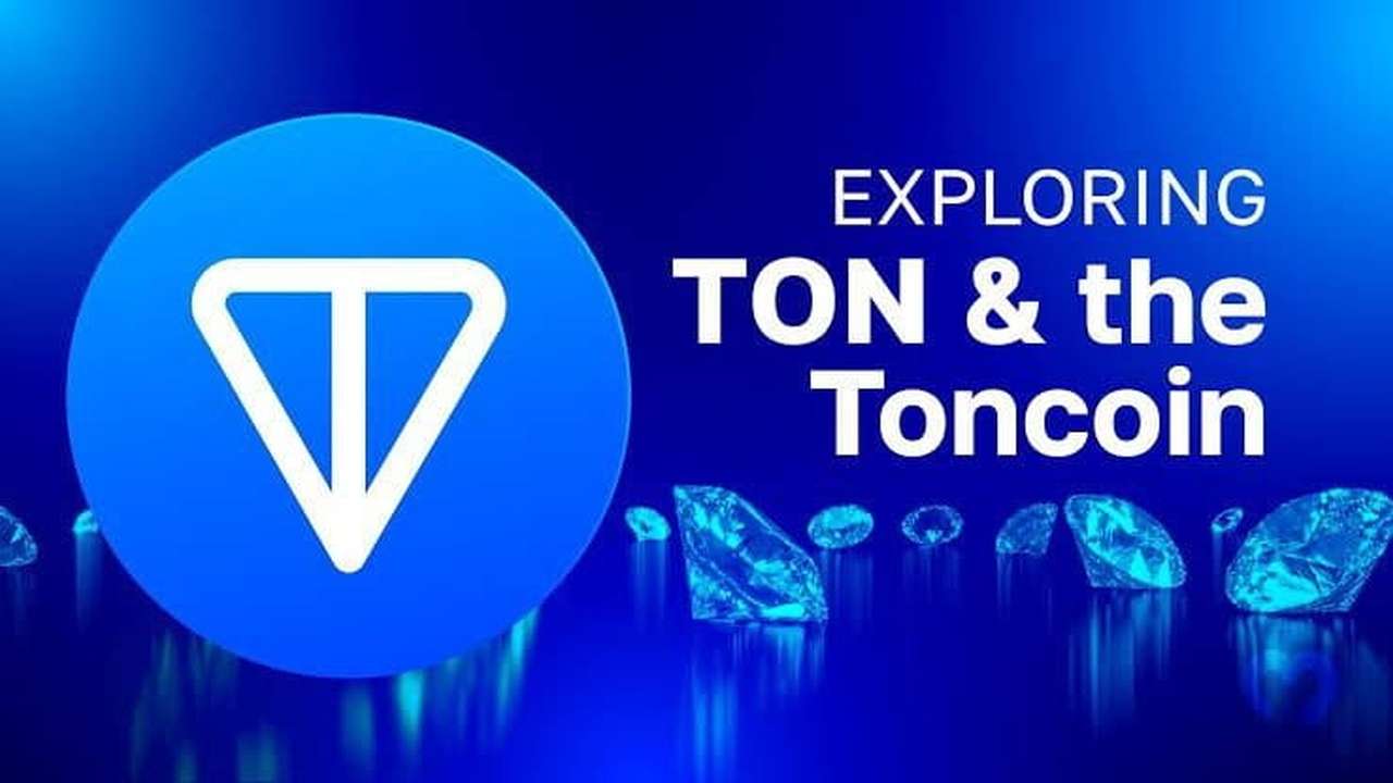 Logo di Toncoin con la scritta "exploring TON & tge Toncoin"