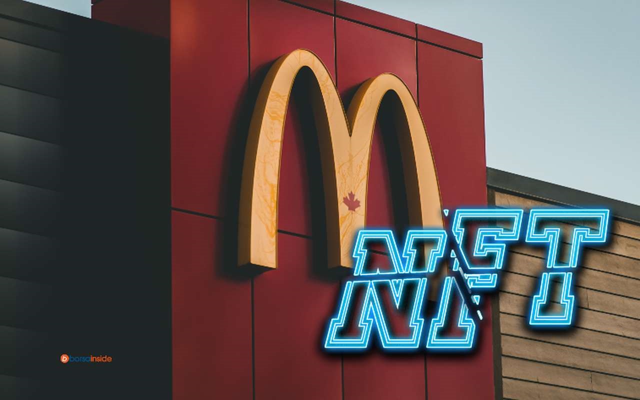 l'insegna di McDonald con l'acronimo NFT in sovrimpressione