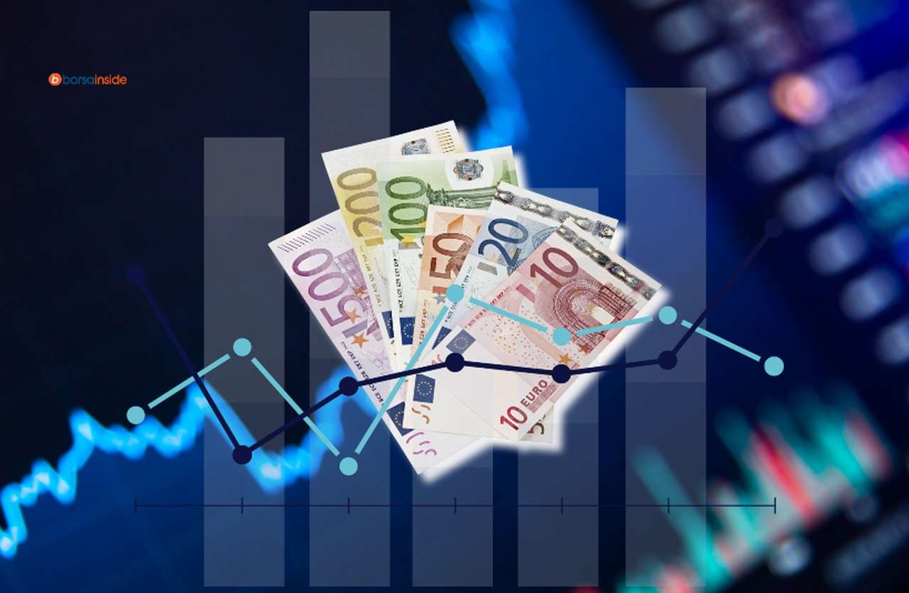 grafici finanziari e alcune banconote di euro