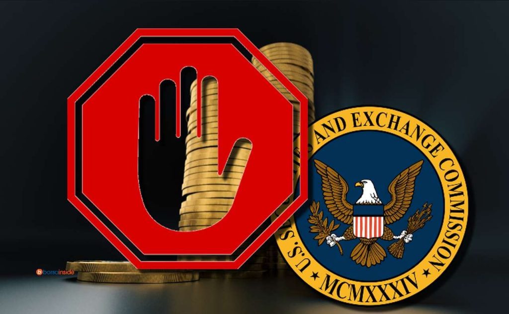 segnale di ALT a coprire una pila di monete e una parte dello stemma della SEC