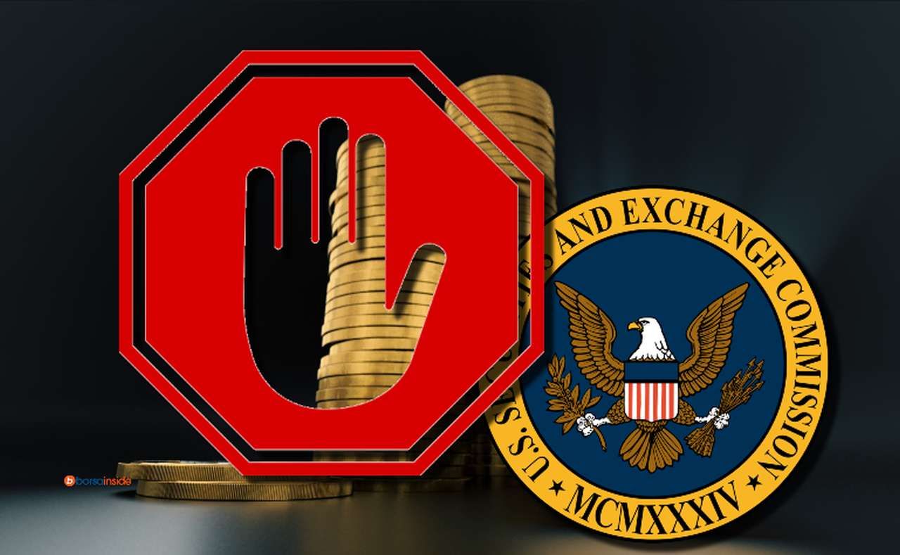 segnale di ALT a coprire una pila di monete e una parte dello stemma della SEC