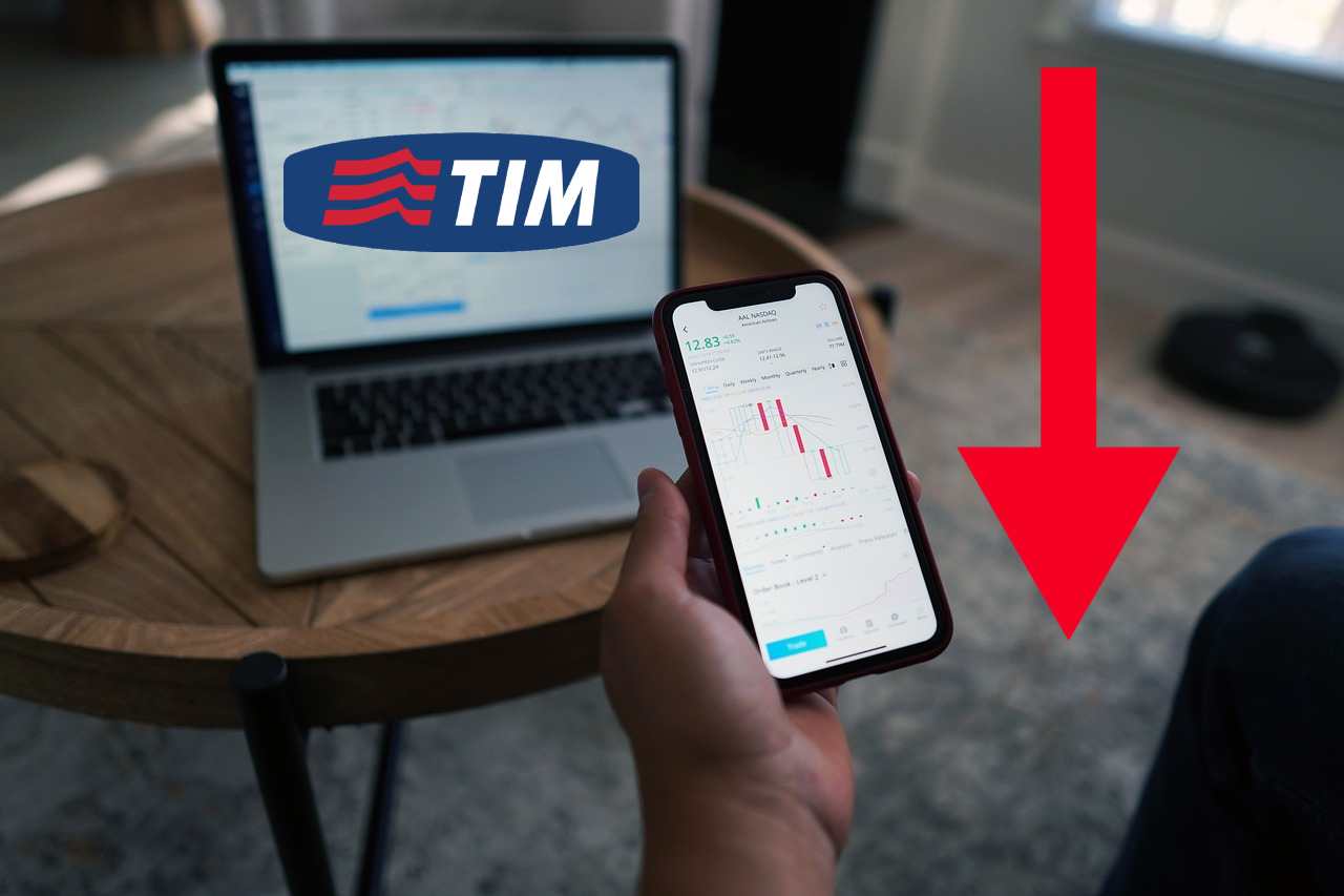 Chart trading e logo di Telecom Italia
