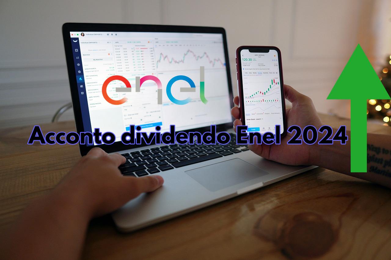 schermate di trading e logo di Enel