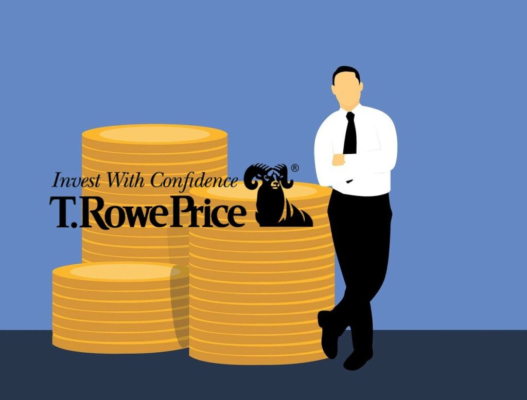 investitore con soldi e logo di T. Rowe Price