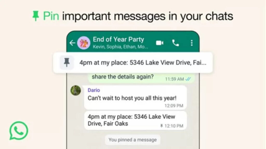 Arriva nei gruppi WhatsApp la possibilità di fissare i messaggi