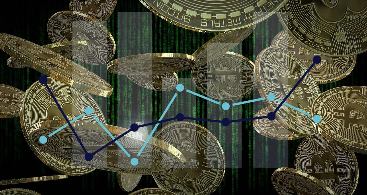 Bitcoin con grafico di trading