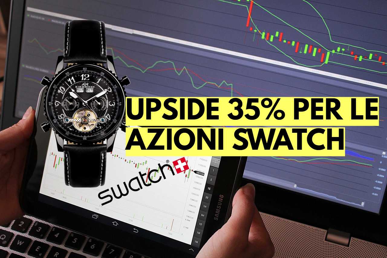 chart trading, orologio Tissot e logo Swatch