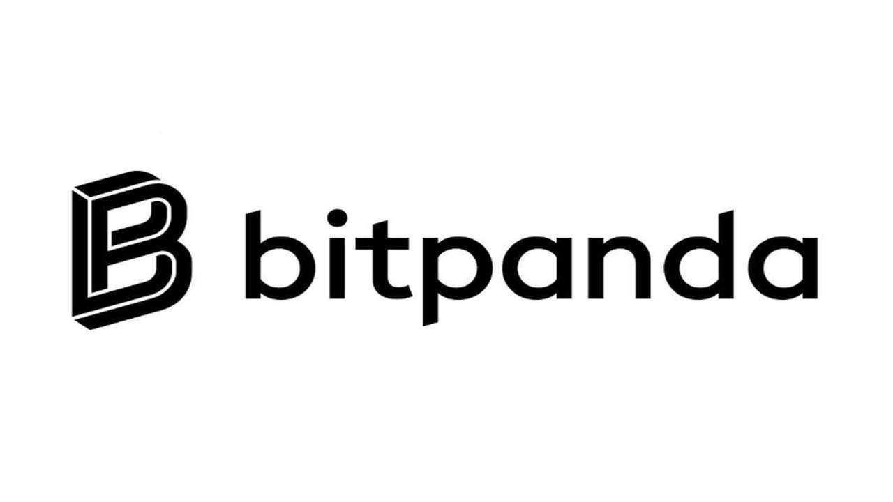 Il logo di Bitpanda in nero su sfondo bianco
