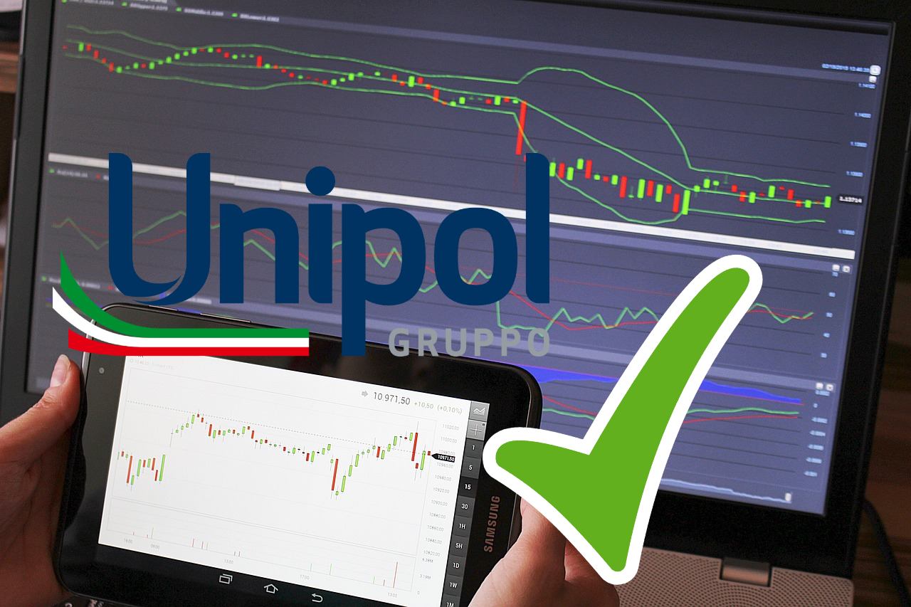 chart di trading e logo di Unipol