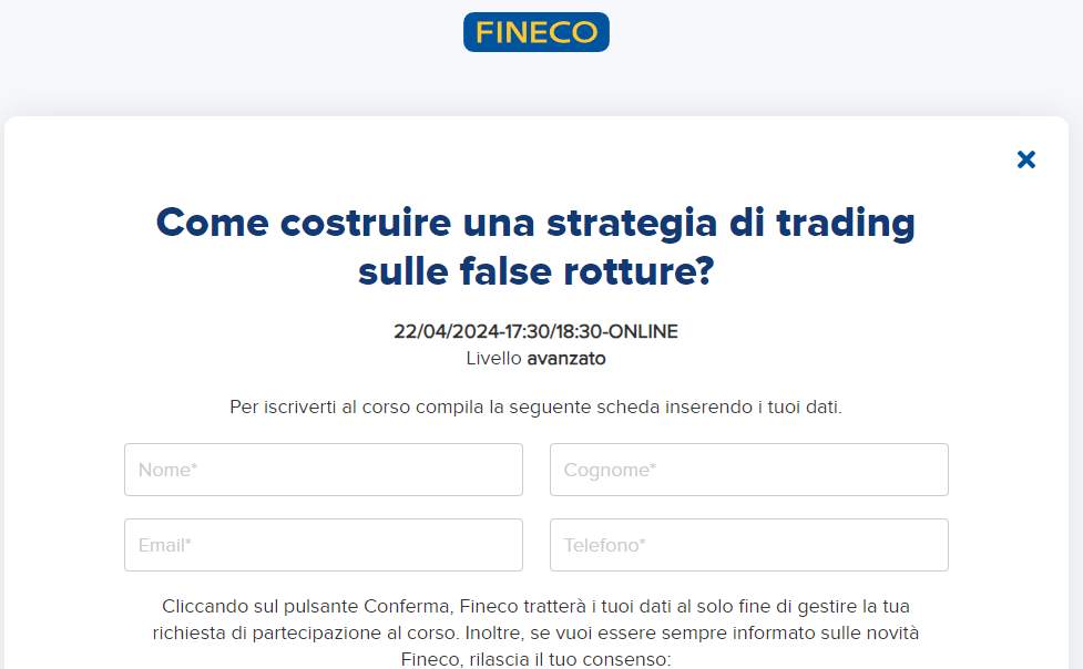 screenshot webinar di Fineco