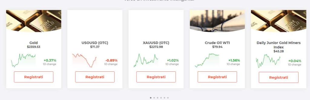 schermata sito IQ Option non asset disponibili 