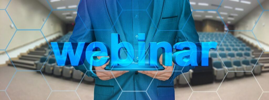 webinar e platea di ascoltatori