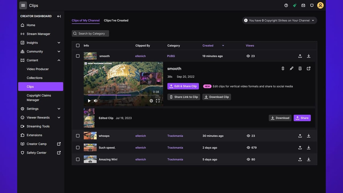 Guida alle clip verticali su Twitch