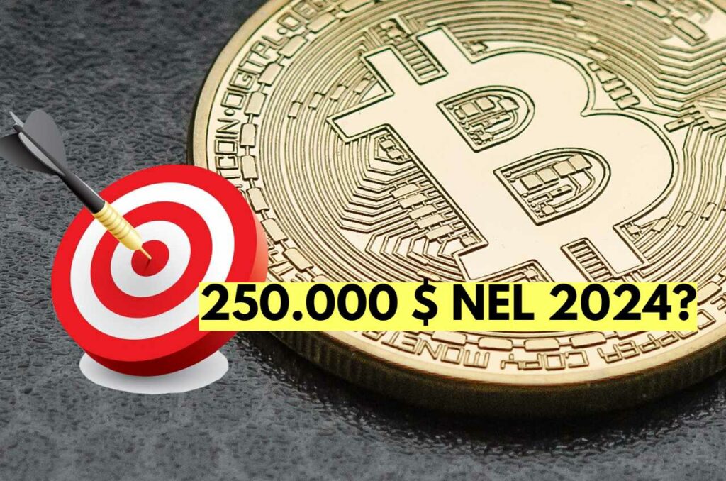 moneta Bitcoin e obiettivo