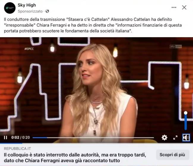 truffa con Chiara Ferragni