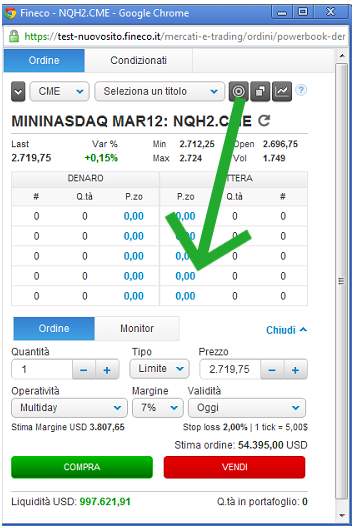 schermata Fineco futures