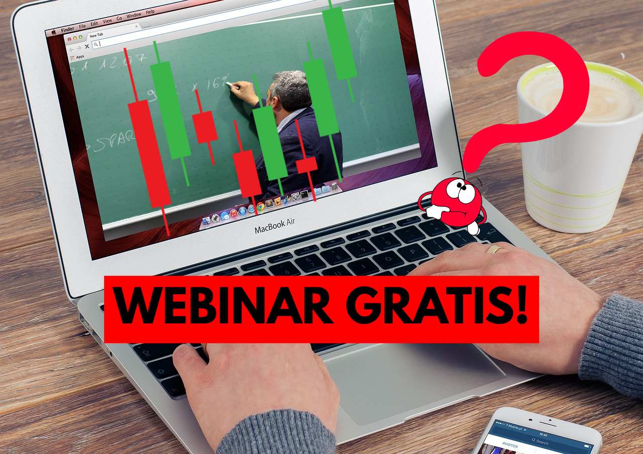 donna che segue un webinar