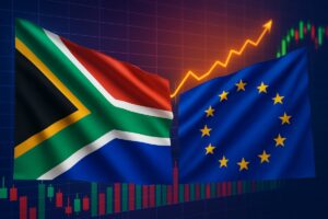 bandiera del Sudafrica e dell'Unione Europea