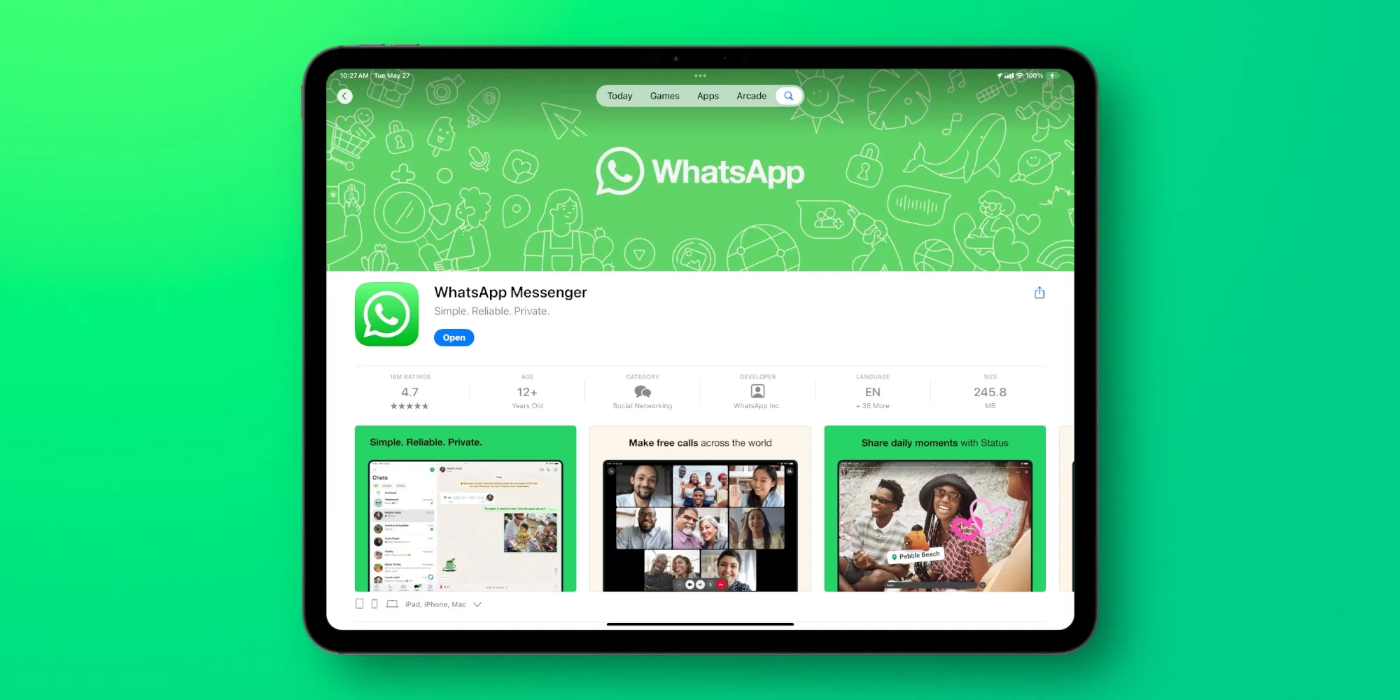 WhatsApp è disponibile anche su iPad