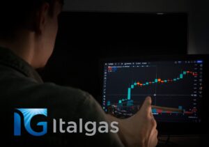 logo Italgas e grafico di trading