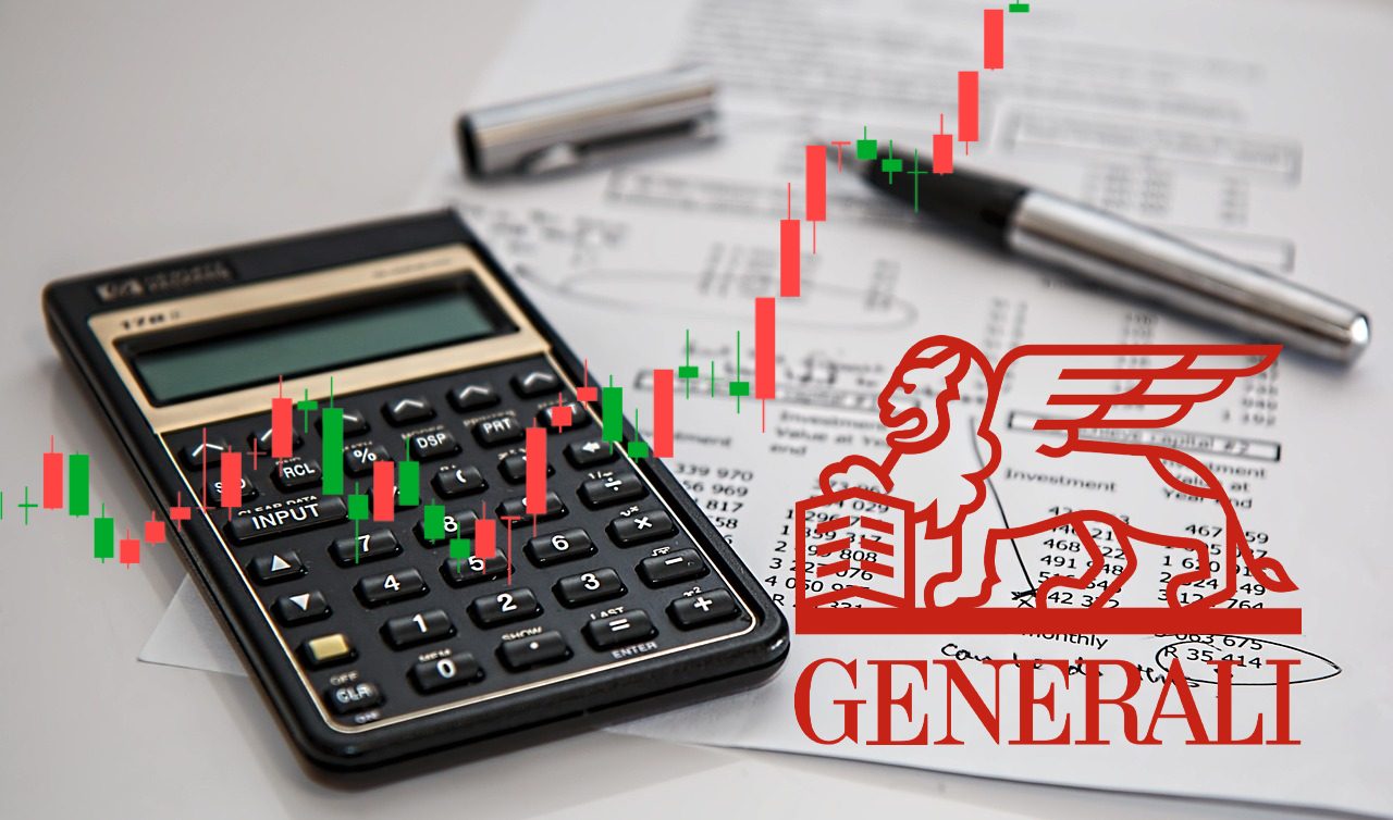 logo di Generali e calcolatrice