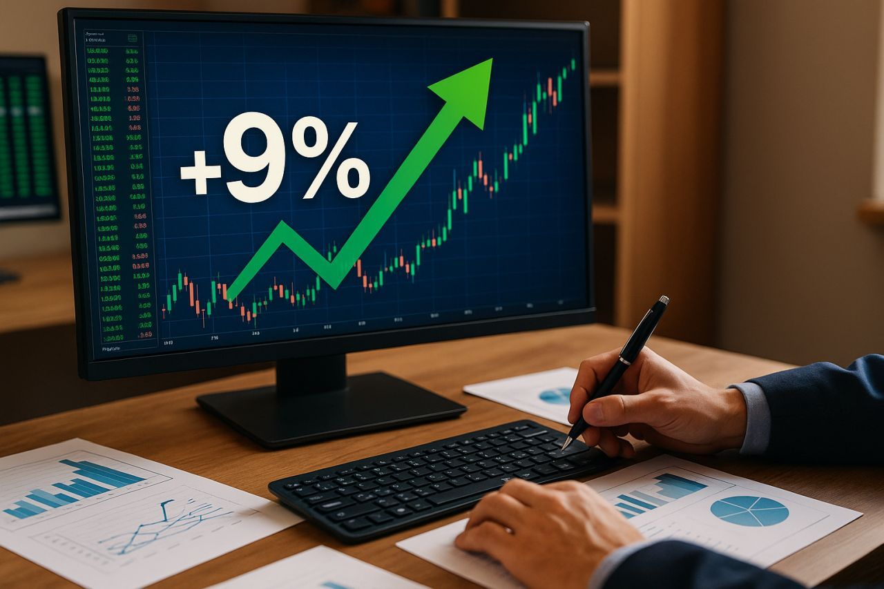 Un grafico finanziario sullo schermo di un computer