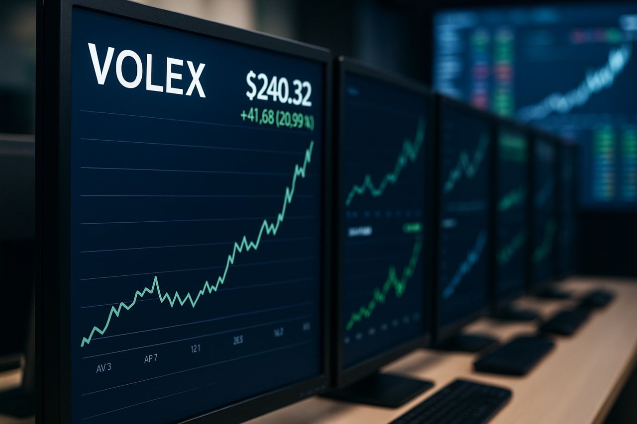 Alcuni schermi con dei grafici finanziari