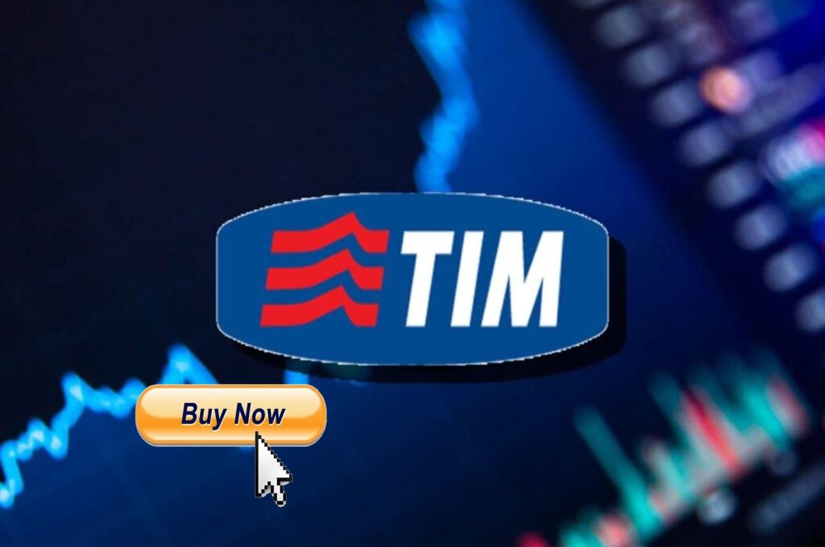 logo TIM su sfondo con grafico