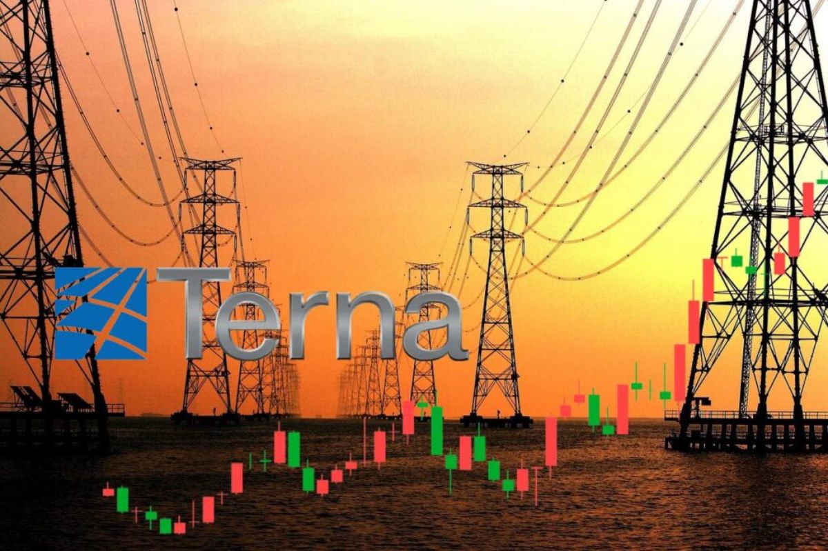 tralicci energia e logo di Terna