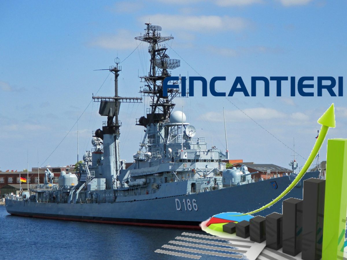 cacciatorpediniere e logo di Fincantieri