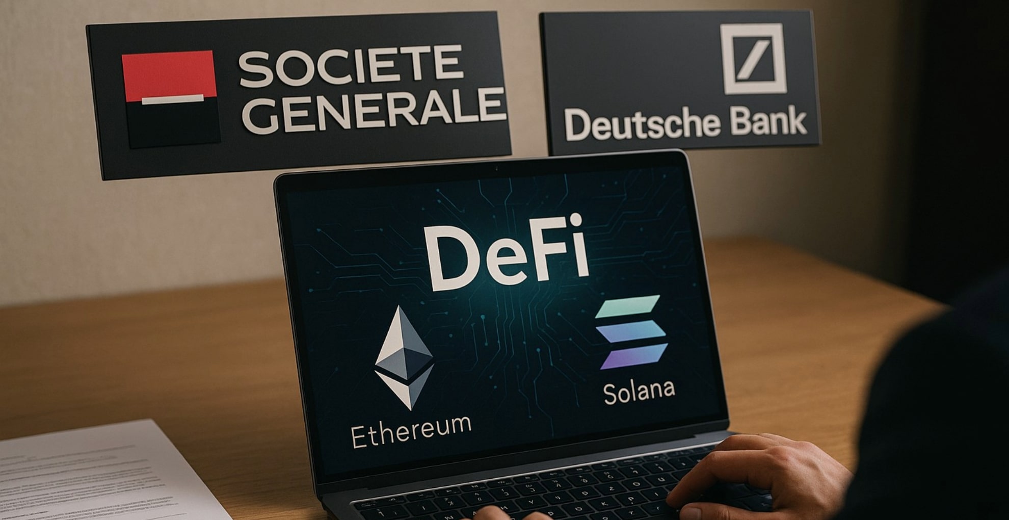 banche europee, defi, cripto, stablecoin, blockchain, criptovalute, crypto, Société Générale, Deutsche Bank