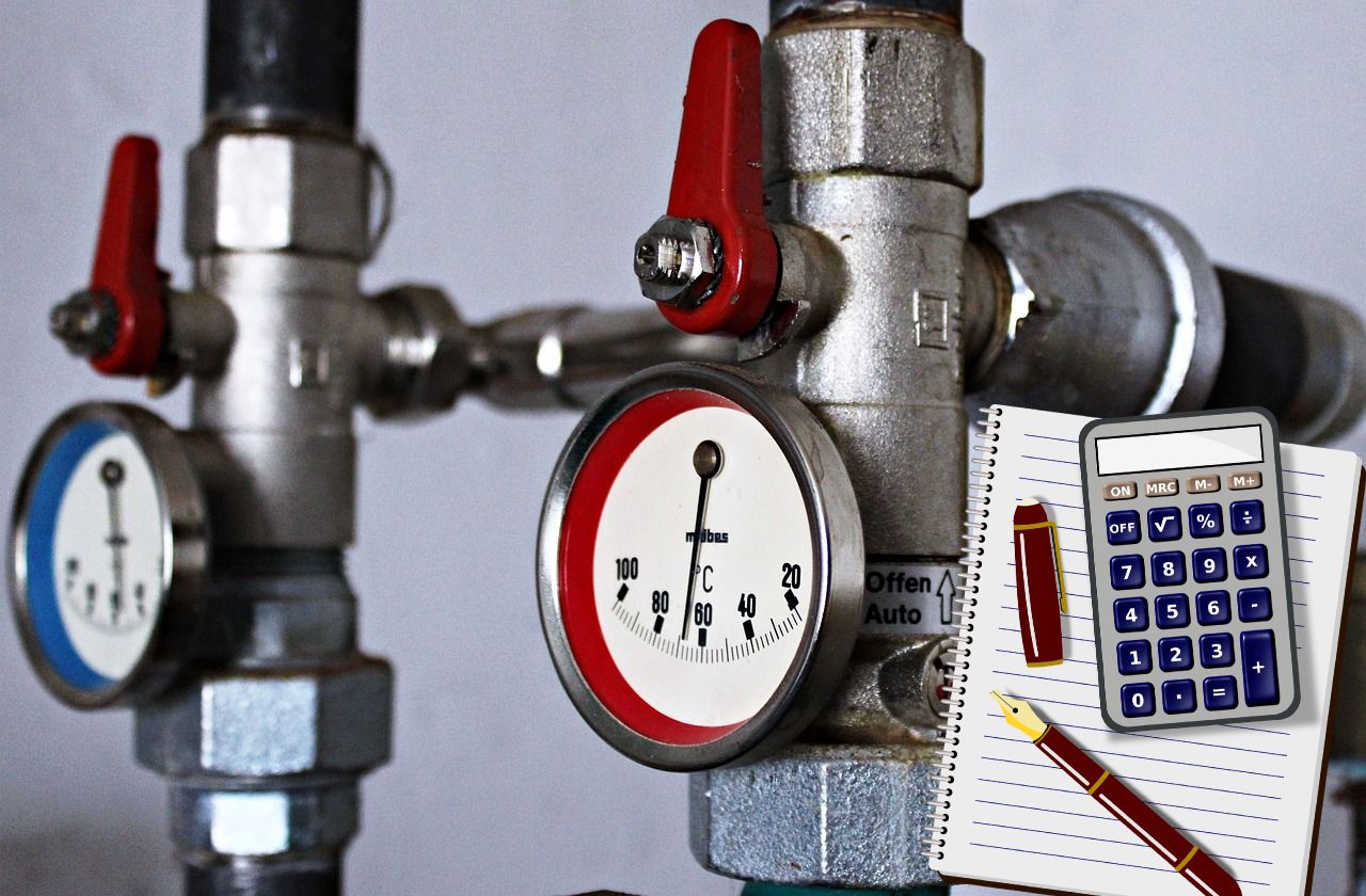 manopole gas e calcolatrice