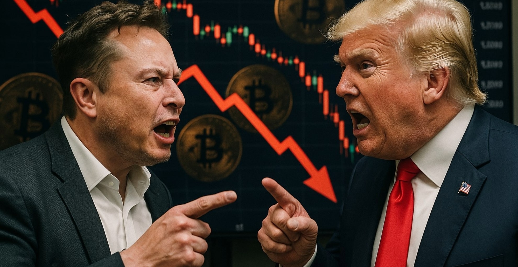 trump, elon musk, cripto, bitcoin, crypto, criptovalute, crollo mercato