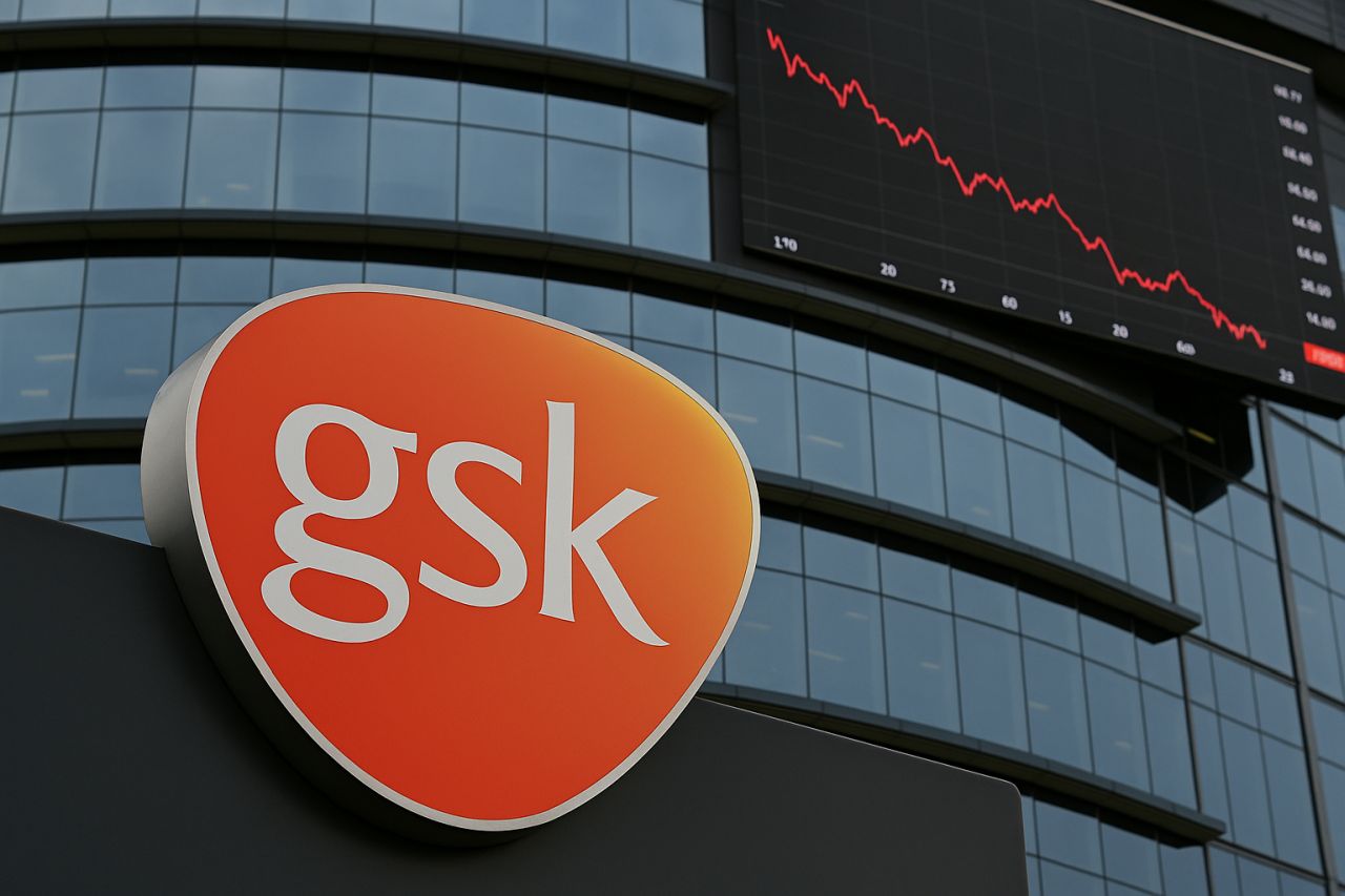 Logo Gsk su un moderno edificio