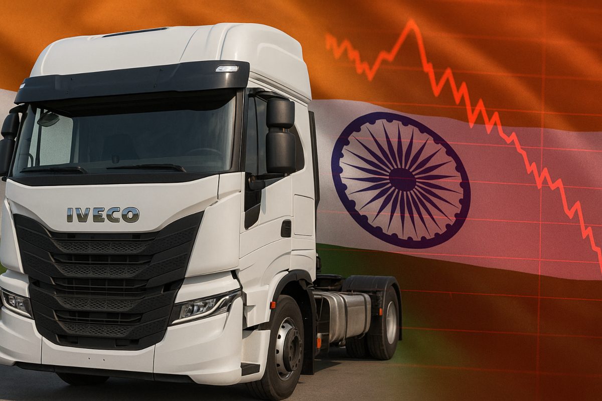 camion con logo Iveco e bandiera dell'India