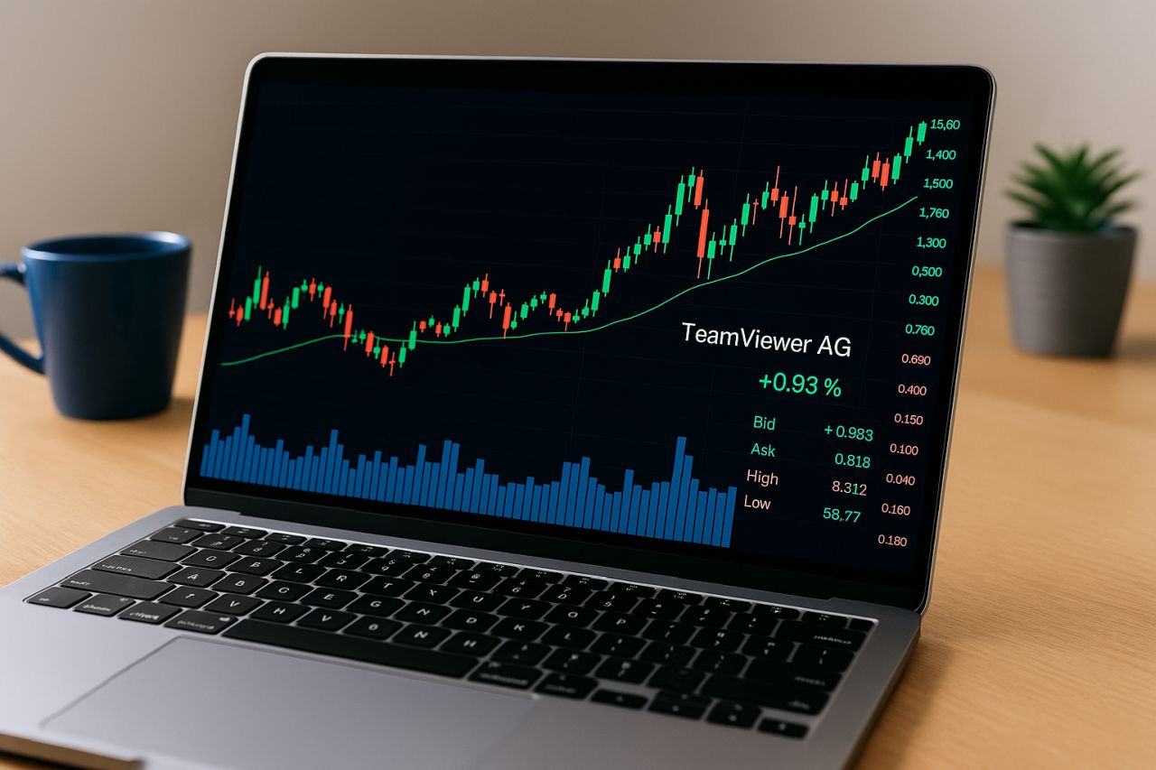un computer portatile con dei grafici finanziari sullo schermo