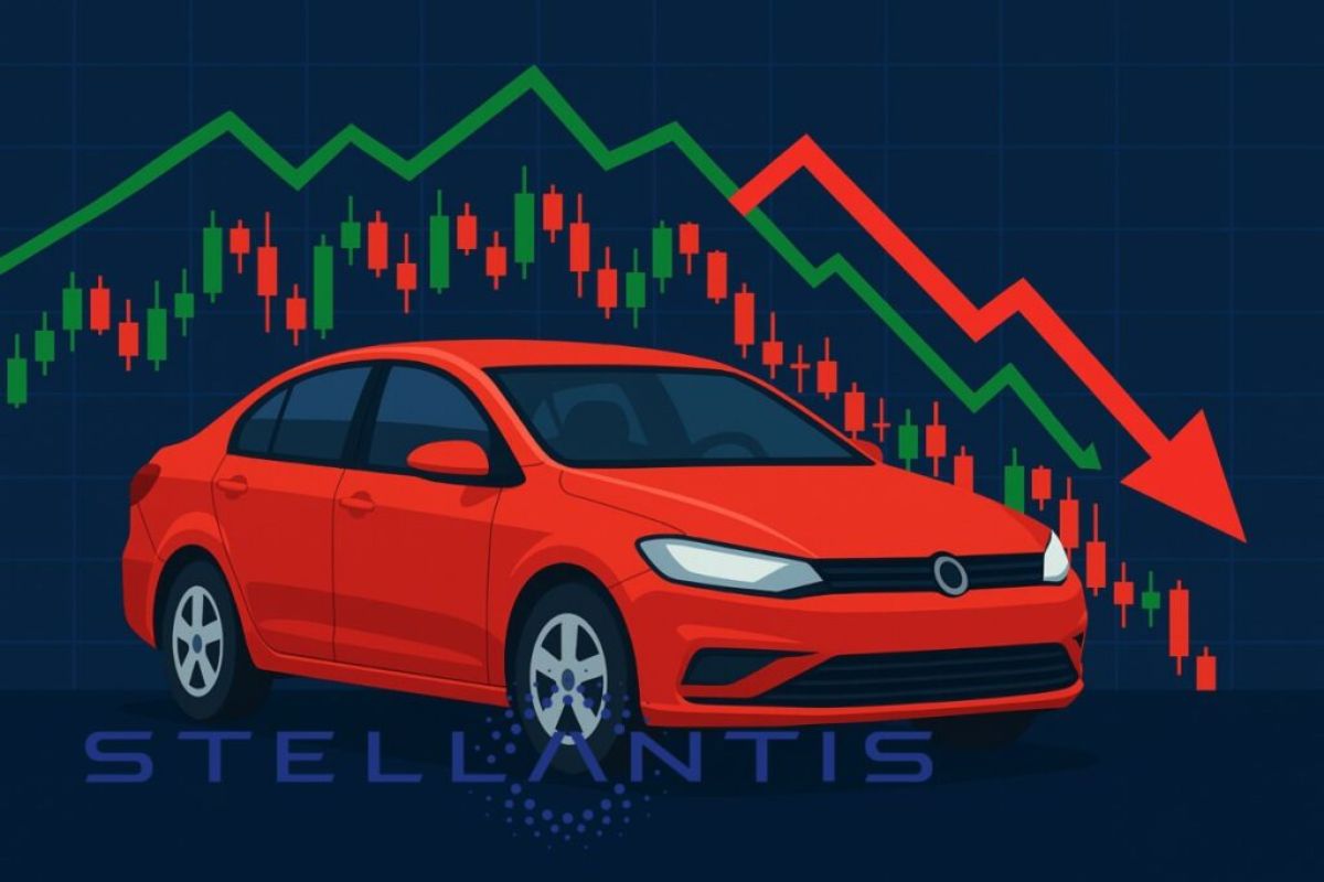 auto Stellantis e grafico al ribasso