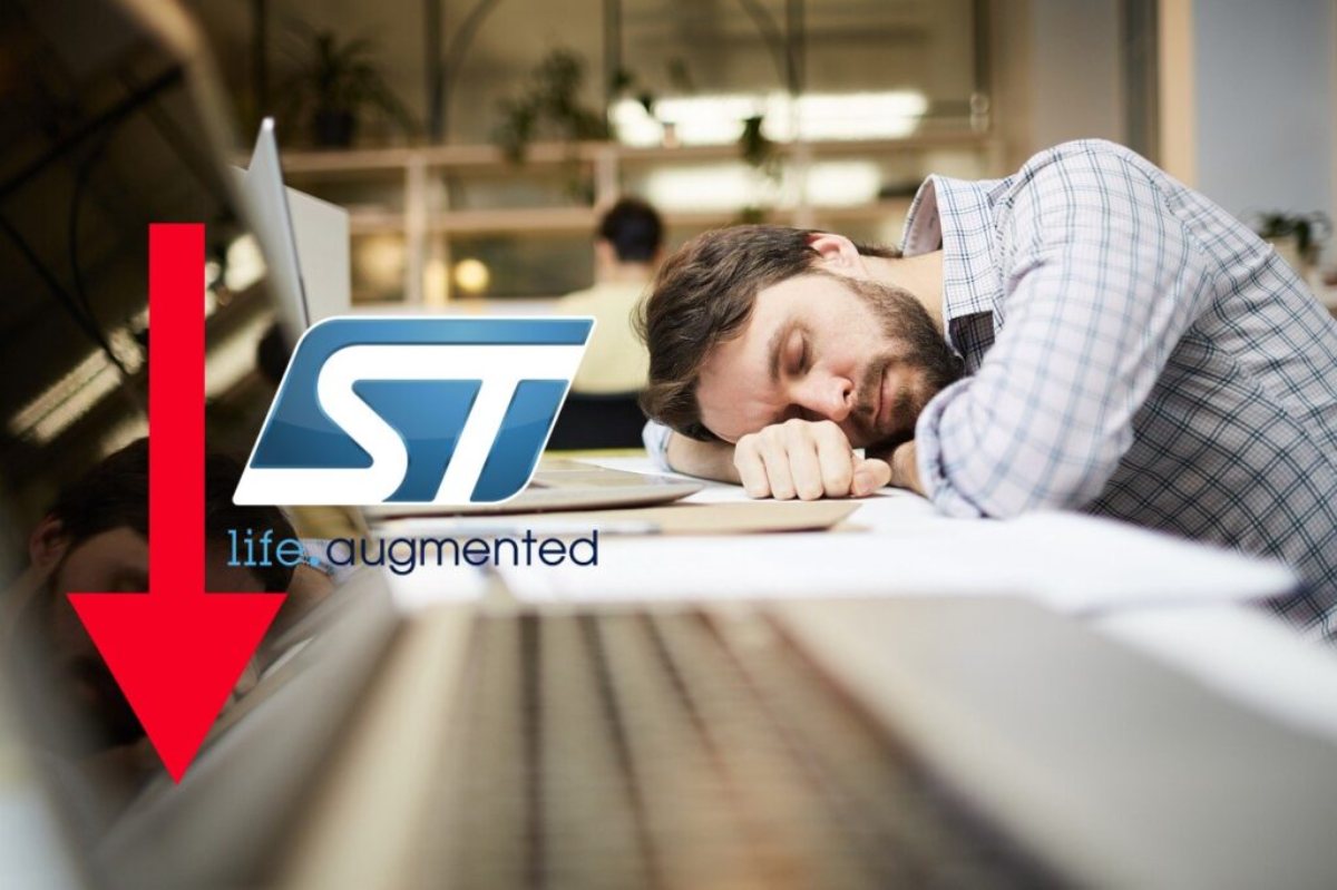 investitore disperato e logo STM