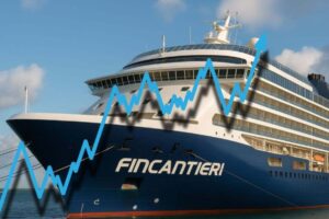 nave Fincantieri con un grafico