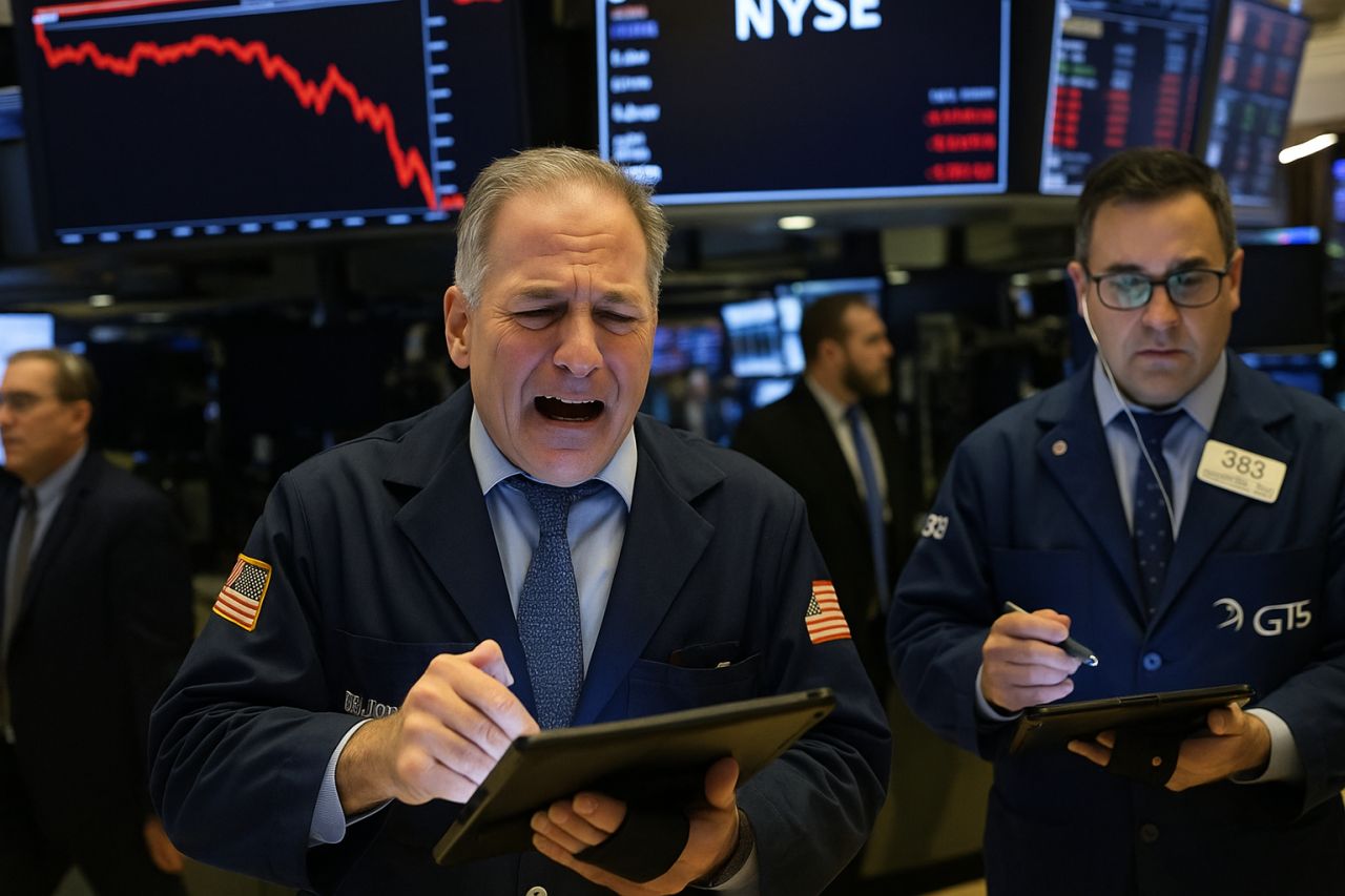 Alcuni investitori nella sala della Borsa