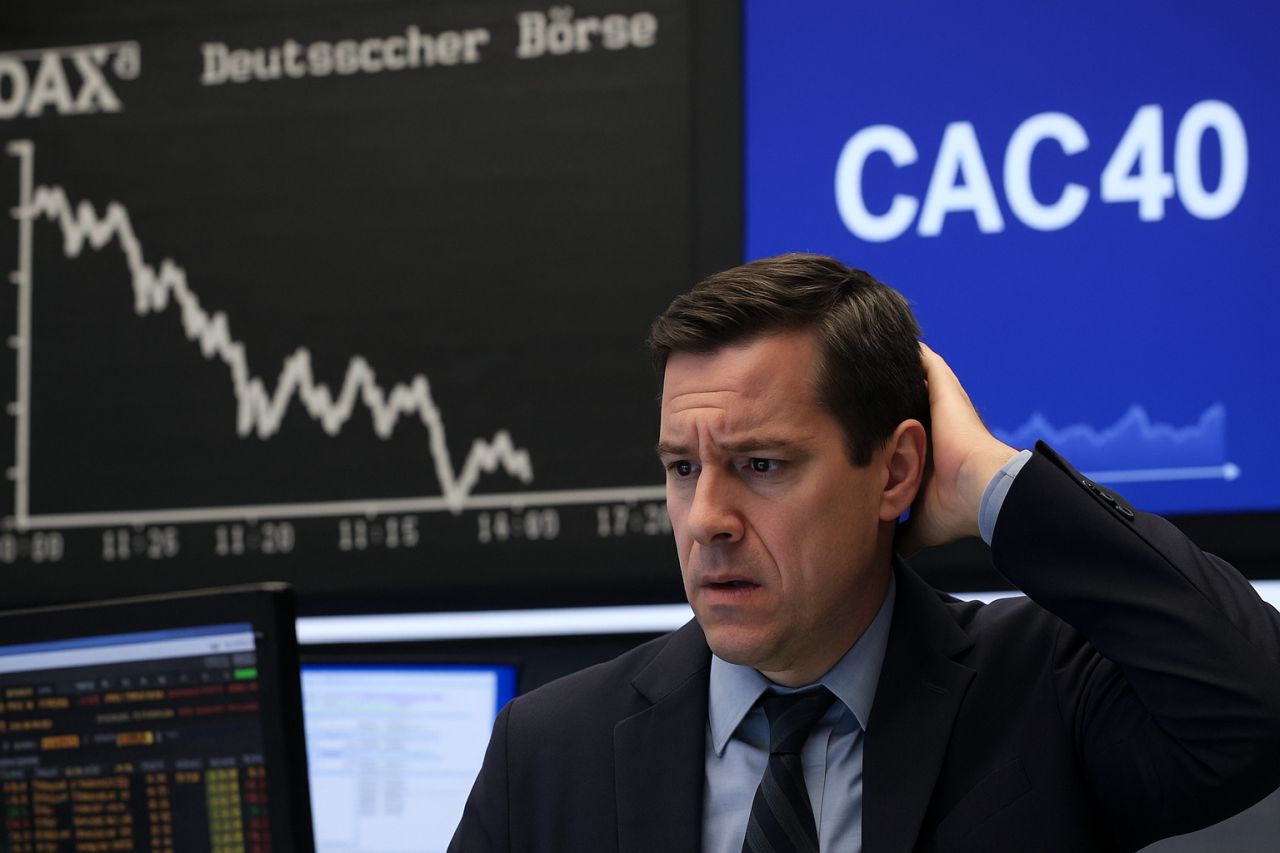 Un investitore nella sala della Borsa