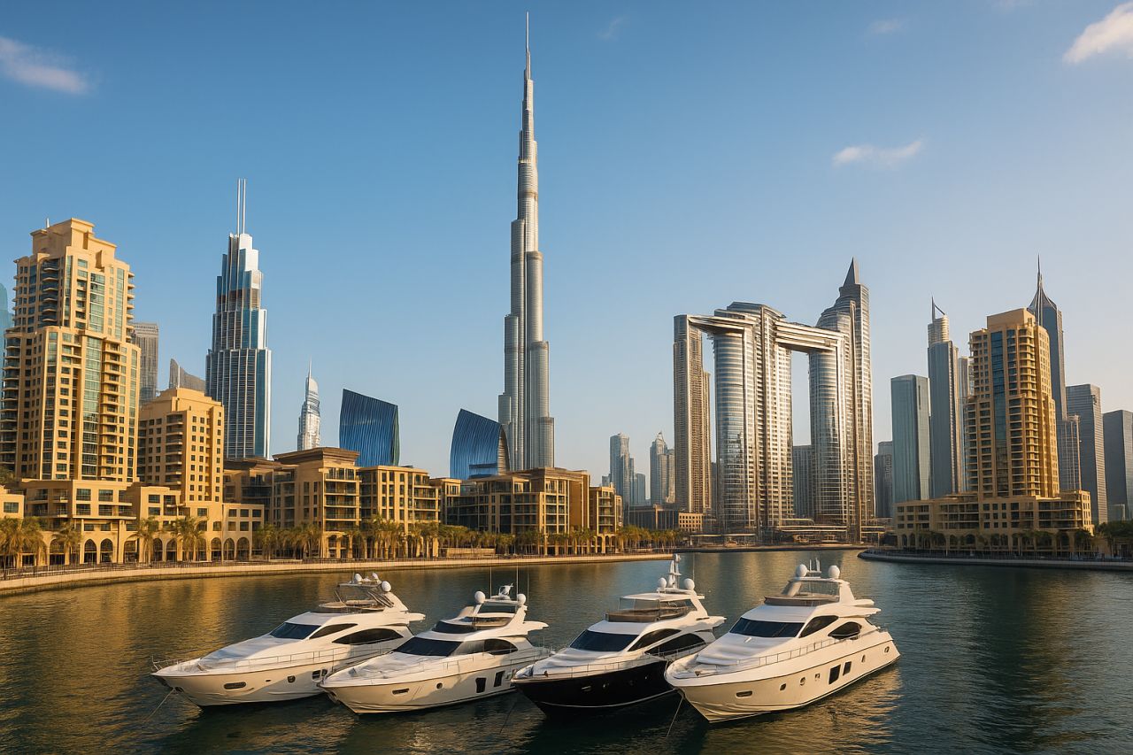 Una vista del porto di Dubai
