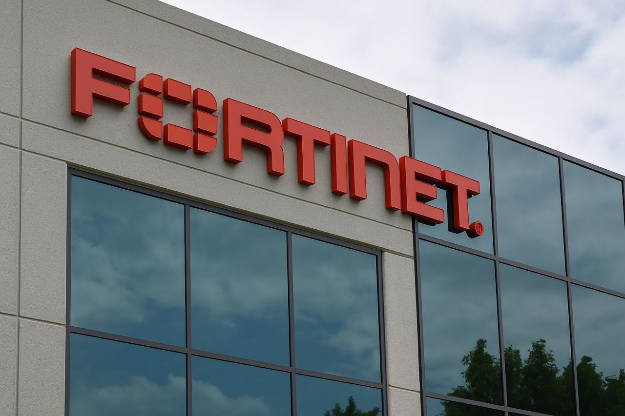 Un edificio con la scritta Fortinet sul fronte
