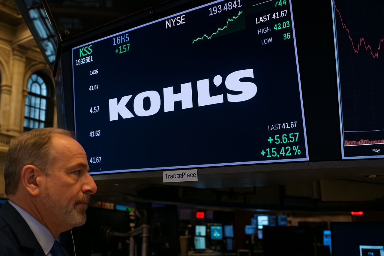 La scritta Kohl’s su uno schermo con alcune cifre