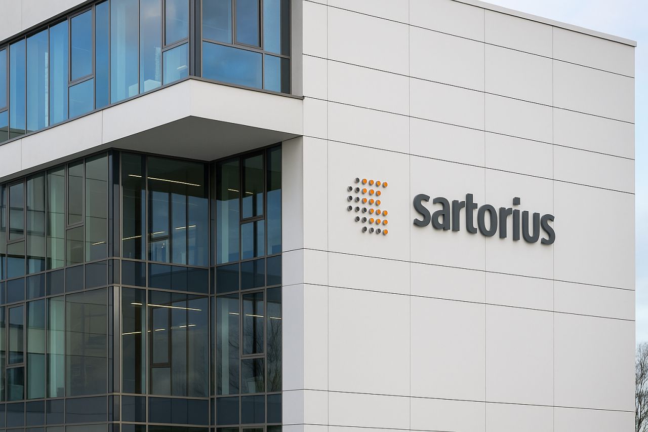Un edificio con la scritta Sartorius