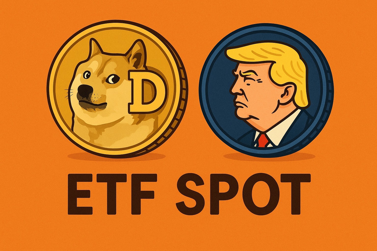 ETF spot su Dogecoin e TRUMP. Doge meme coin, trump meme coin, trump token, cripto, crypto, criptovalute