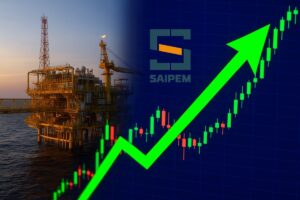 piattaforma di Saipem con il suo logo